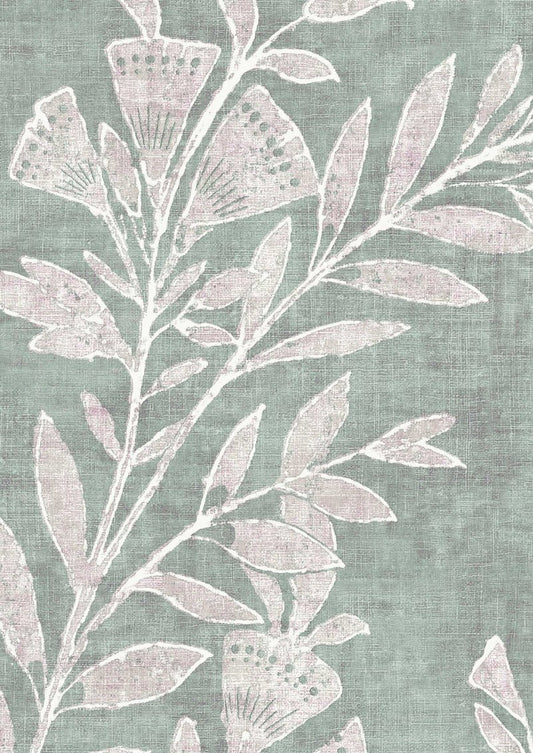 Fan Flower Wallpaper - Eucalyptus - Lewis & Wood - Premier Wallcovering