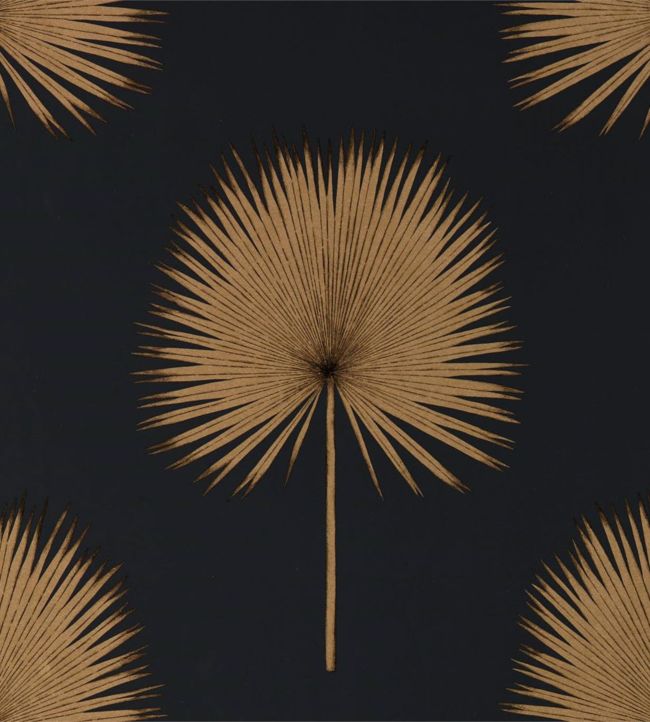Fan Palm Wallpaper - Charcoal/Gold - DGLW216639 - Sanderson - Premier Wallcovering