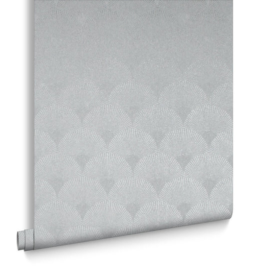 Fan Wallpaper - Silver - Graham & Brown - 104301 - Premier Wallcovering