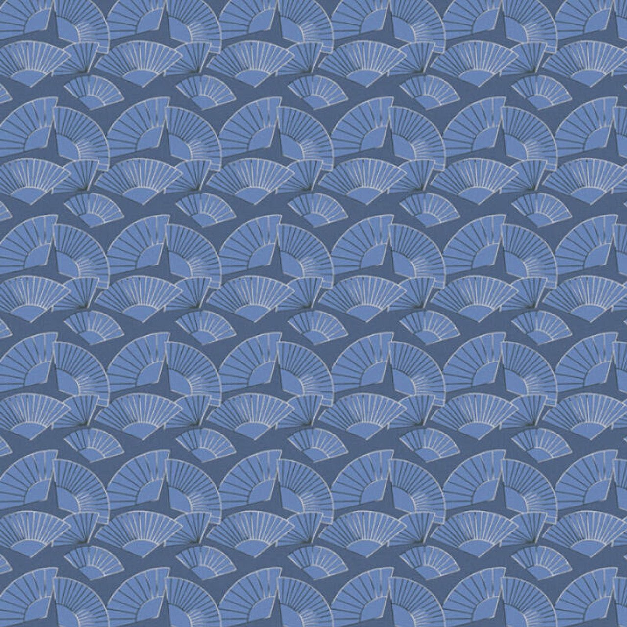 Fan Wallpaper - Navy - A S Creation - Karl Lagerfield - 37847 - 4 - Premier Wallcovering