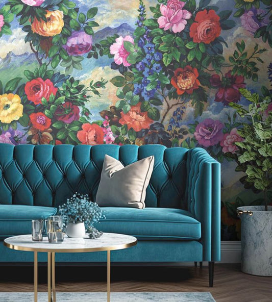 Fantasy Garden Wallpaper - Multi - Woodchip & Magnolia - WM - 138 - 01R - Premier Wallcovering