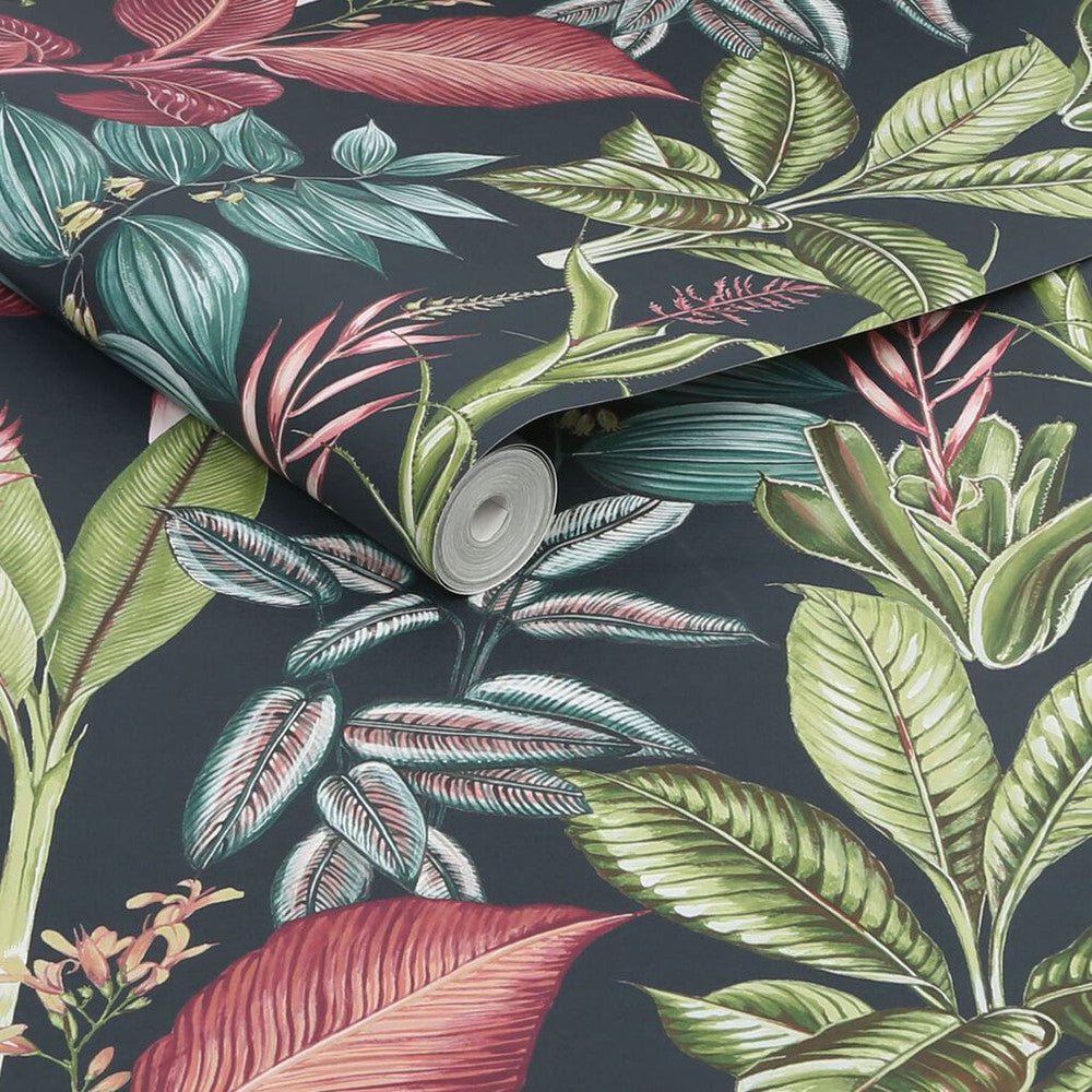 Fantasy Rainforest Leaves Wallpaper - Navy - Next - 118300 - Premier Wallcovering
