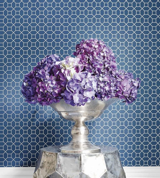 Farris Wallpaper - Grey on Silver - Thibaut - T11024 - Premier Wallcovering