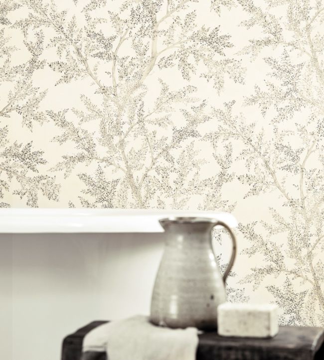 Farthing Wood Wallpaper - Silver - DYSI216612 - Sanderson - Premier Wallcovering