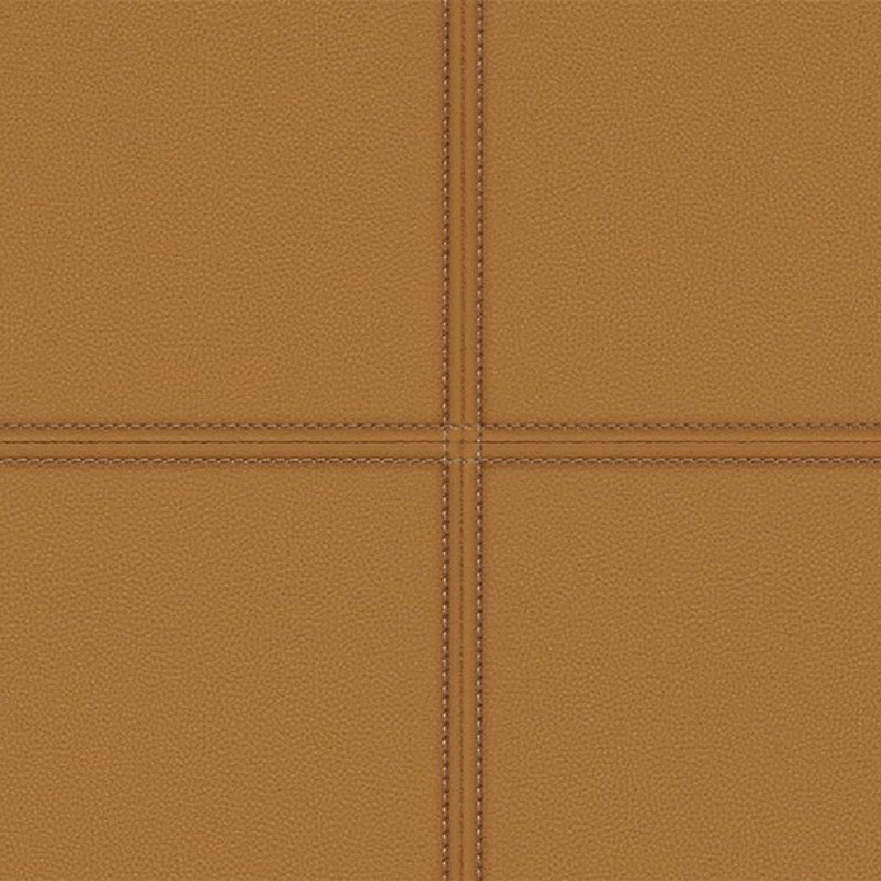 Faux Leather Tile Panel Club Wallpaper - Tan - Rasch - 419016 - Premier Wallcovering