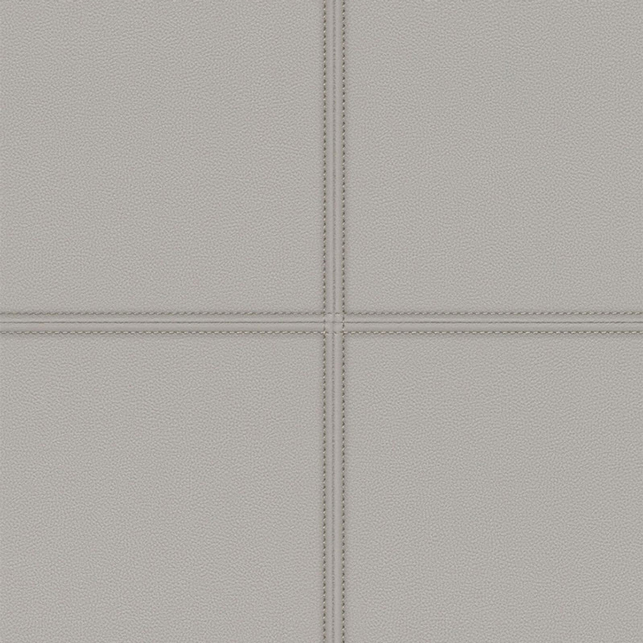 Faux Leather Tile Panel Club Wallpaper - Grey - Rasch - 419009 - Premier Wallcovering