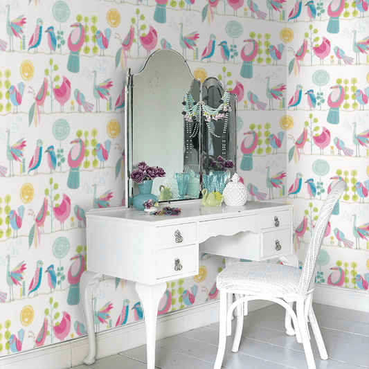 Feather Fandango Wallpaper - Candy Apple - Ohpopsi - WGU50141W - Premier Wallcovering