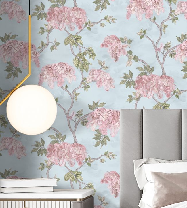 Feather Palm Wallpaper - Sky Blue - Brand McKenzie - BMHD002/03C - Premier Wallcovering