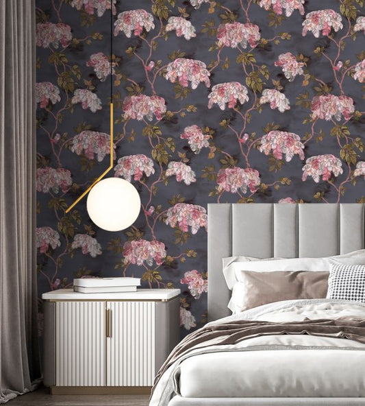 Feather Palm Wallpaper - Charcoal - Brand McKenzie - BMHD002/03A - Premier Wallcovering