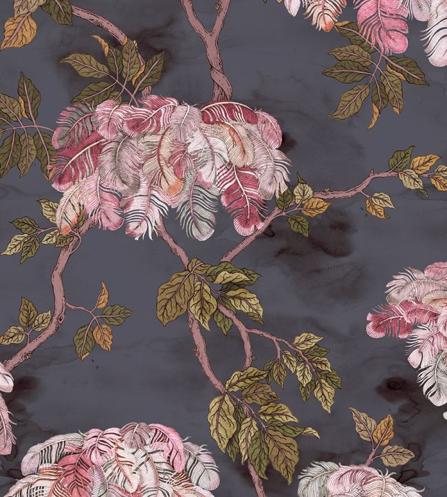 Feather Palm Wallpaper - Charcoal - Brand McKenzie - BMHD002/03A - Premier Wallcovering