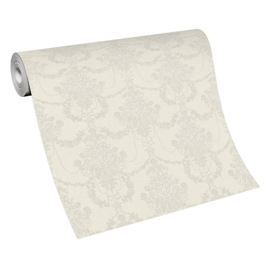 Felicite Floral Ornament Metallic Wallpaper - Light Cream - Erismann - 10287 - 14 - Premier Wallcovering
