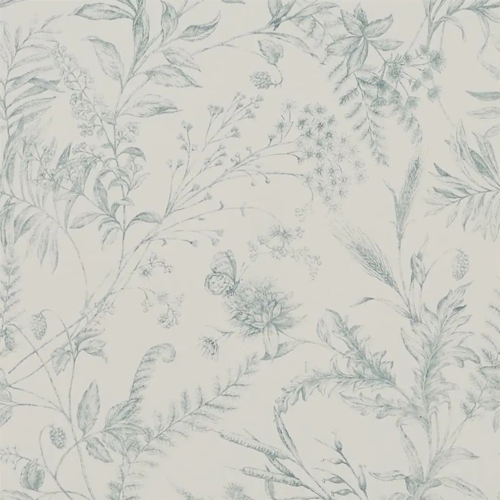 Fern Toile Wallpaper - Blue - Ralph Lauren - PRL710/01 - Premier Wallcovering