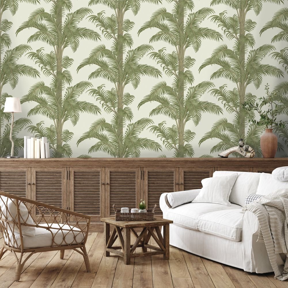 Ferndale Wallpaper - Soft Olive - Timothy Wilman - TW2521 - Premier Wallcovering