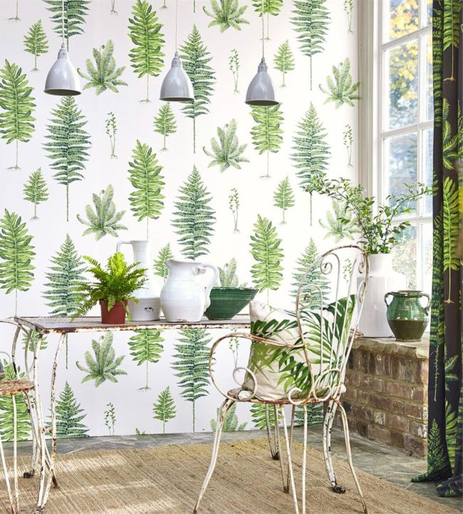 Fernery Wallpaper - Botanical Green - DGLW216633 - Sanderson - Premier Wallcovering