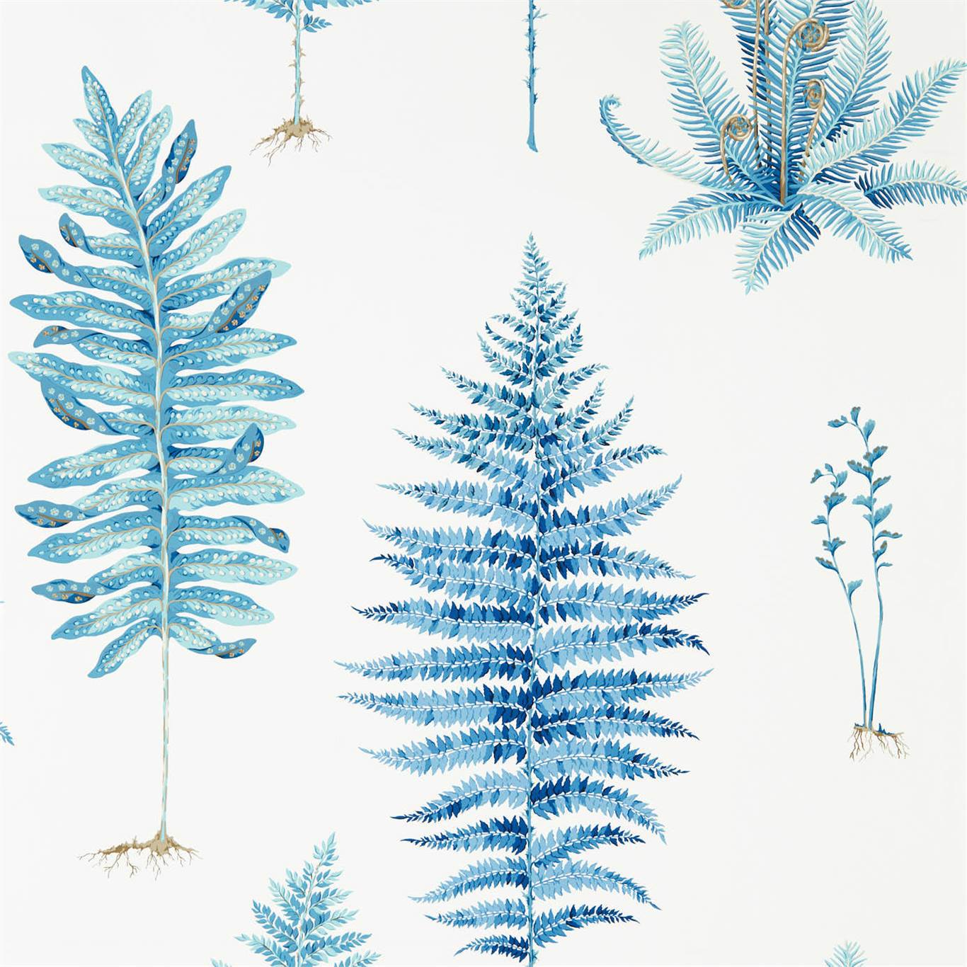 Fernery Wallpaper - China Blue - Sanderson - DGLW216635 - Premier Wallcovering