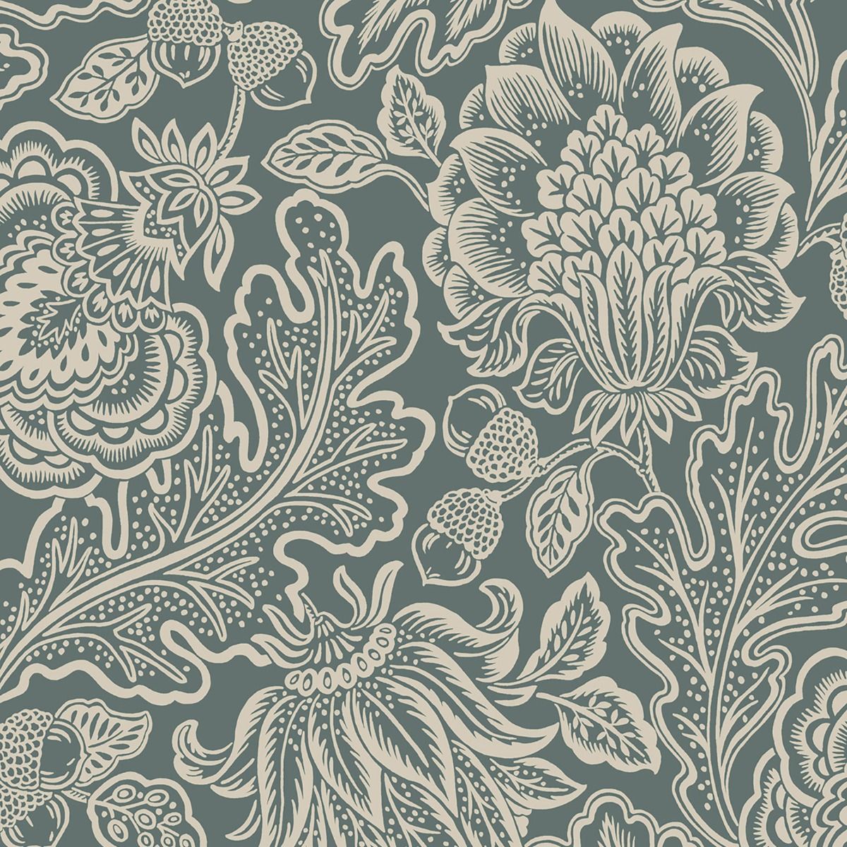 Fernhurst Floral Trail Wallpaper - Green - Belgravia - 1114 - Premier Wallcovering