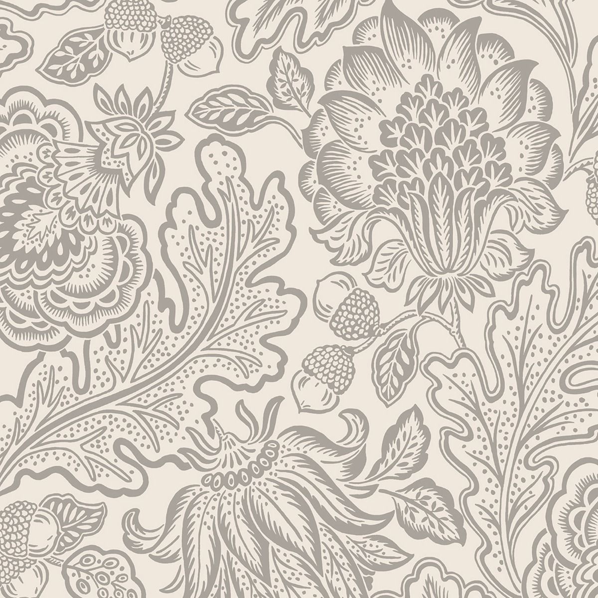 Fernhurst Floral Trail Wallpaper - Silver - Belgravia - 1110 - Premier Wallcovering