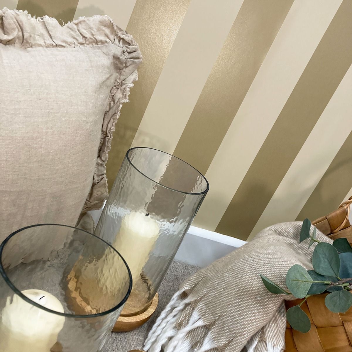 Fernhurst Stripe Wallpaper - Beige - Belgravia - 1116 - Premier Wallcovering