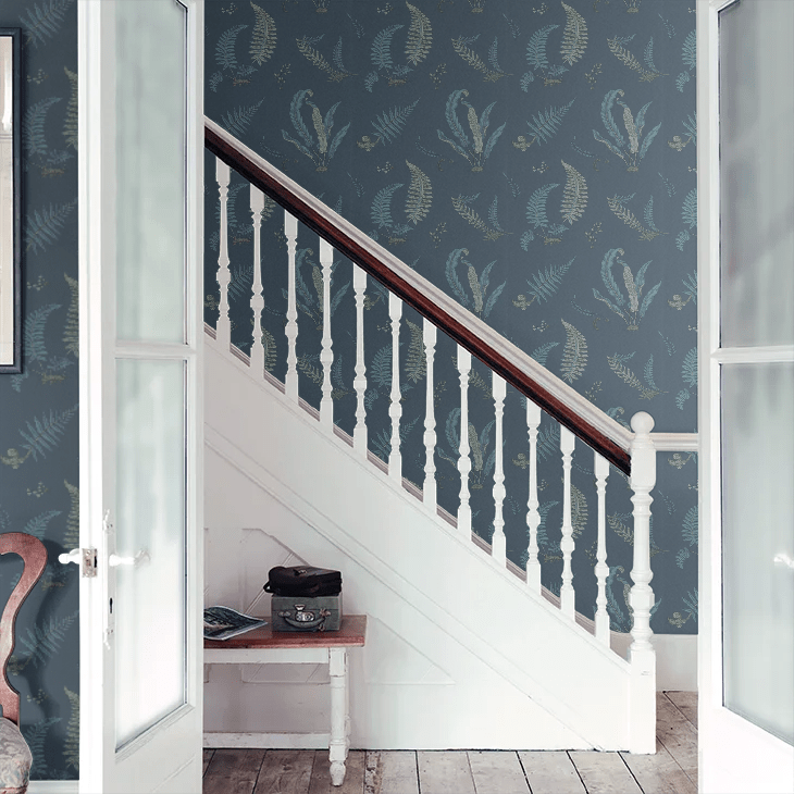 Ferns Wallpaper - Indigo and Teal - GP & J Baker - BW45044/9 - Premier Wallcovering