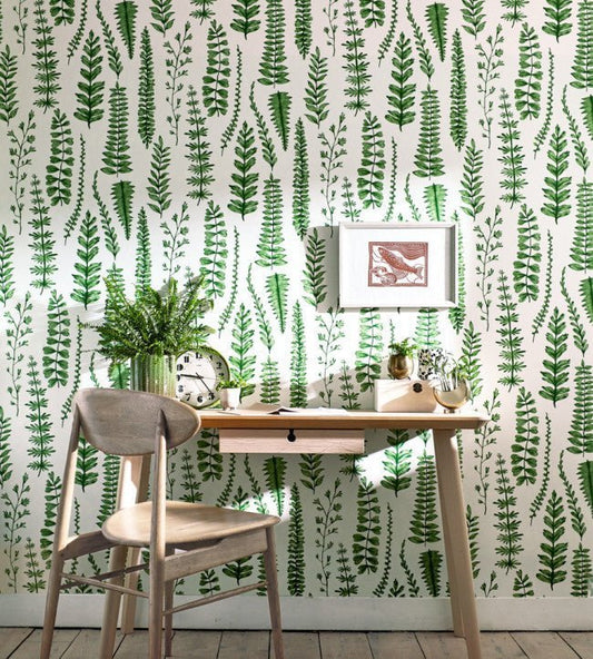 Ferns Wallpaper - Juniper - NART112798 - Scion - Premier Wallcovering