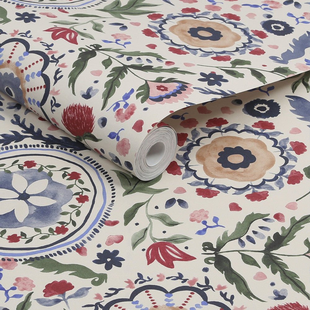 Festival Flowers Wallpaper - Antique White - Joules - 120882 - Premier Wallcovering