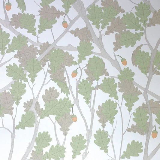 Feuille De Chene Wallpaper - Ivory/Pistachio - Osborne & Little - W6430-04 - Premier Wallcovering