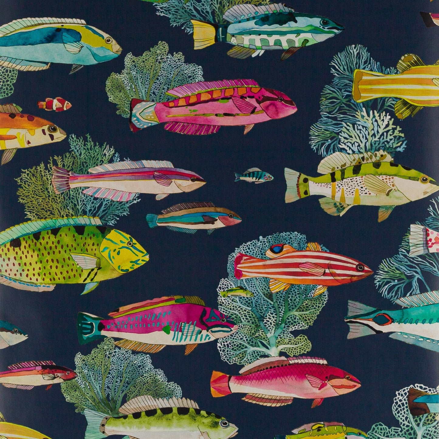 Fidji Wallpaper - Marine - Manuel Canovas - 03108-03 - Premier Wallcovering