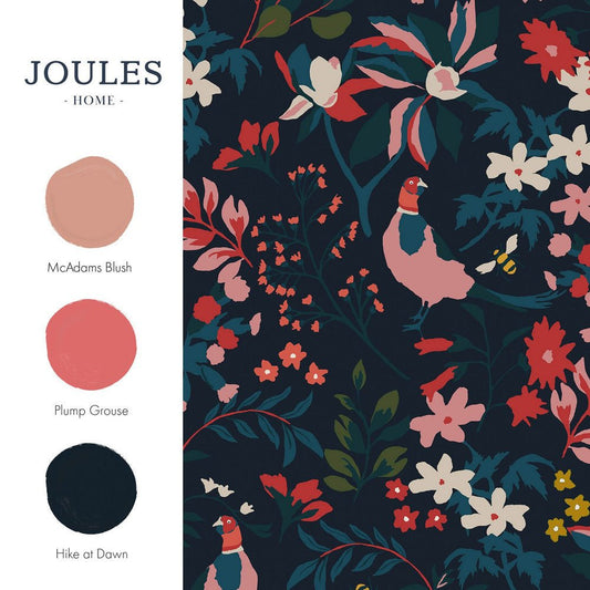 Fields Edge Floral Wallpaper - French Navy - Joules - 118568 - Premier Wallcovering