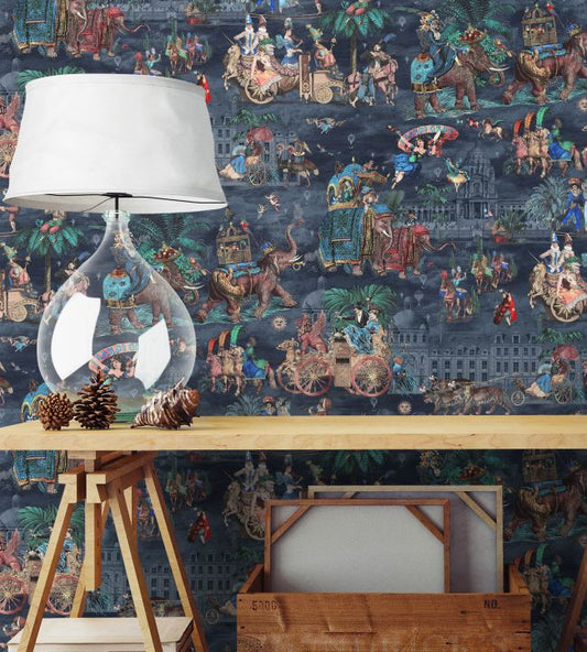 Fiesta Wallpaper - Coral Midnight - Brand McKenzie - BMCF003/05A - Premier Wallcovering