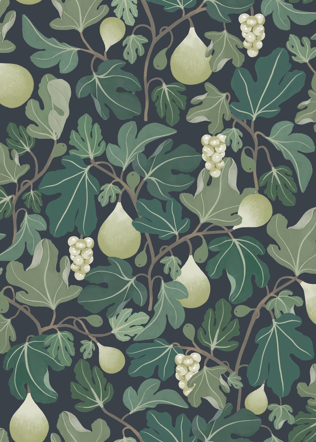Figs Wallpaper - Green - Summer Gray - Premier Wallcovering
