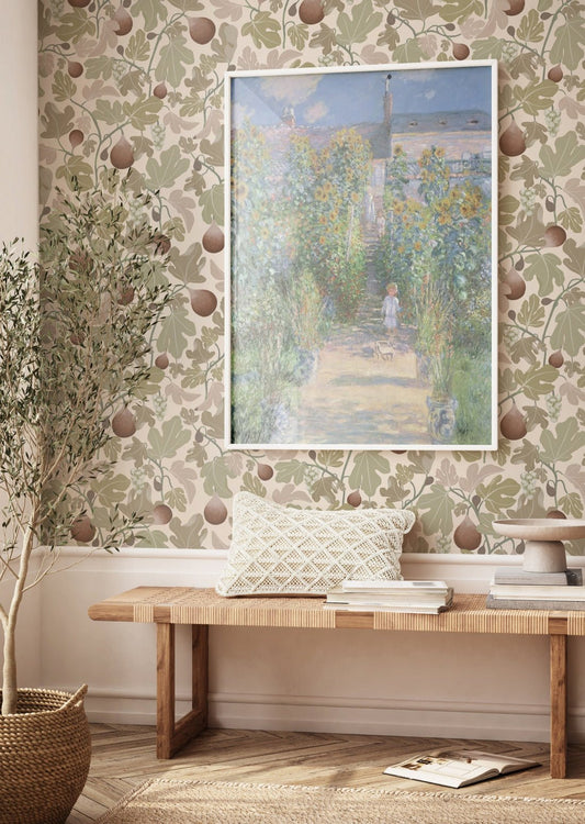 Figs Wallpaper - Beige - Summer Gray - Premier Wallcovering