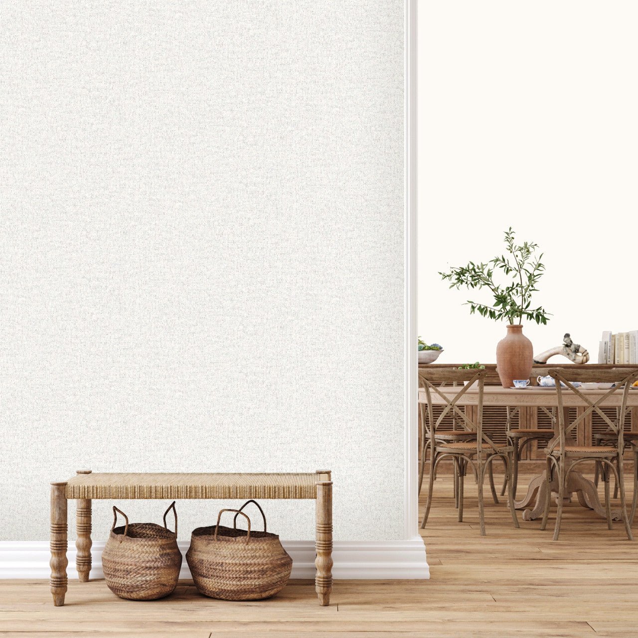 Fiji Plain Texture Elegant Homes Wallpaper - Linen - Rasch - 316131 - Premier Wallcovering