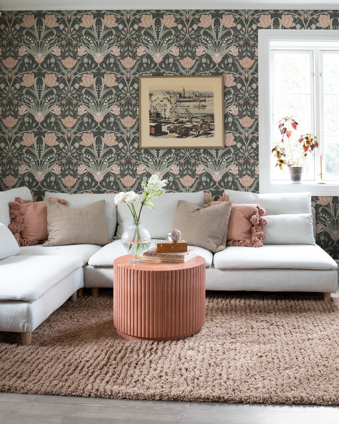 Filippa Wallpaper - Black - Midbec - 44107 - Premier Wallcovering