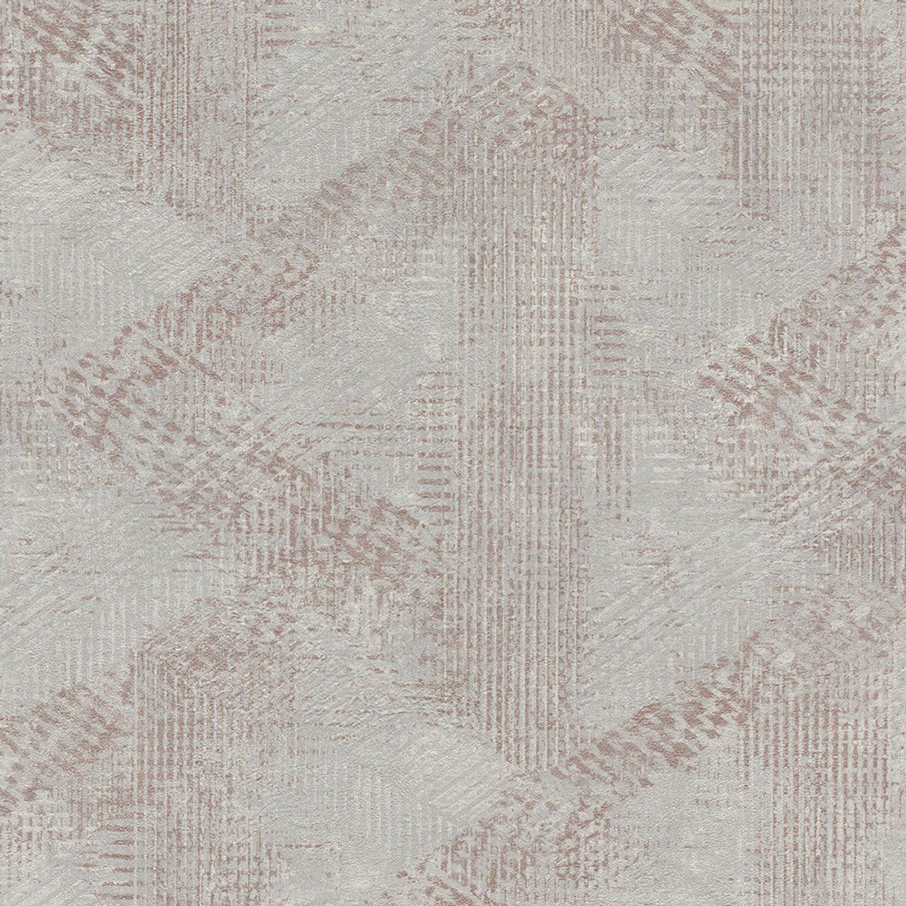 Finca Geo Wallpaper - Grey & Rose - Rasch - 416824 - Premier Wallcovering