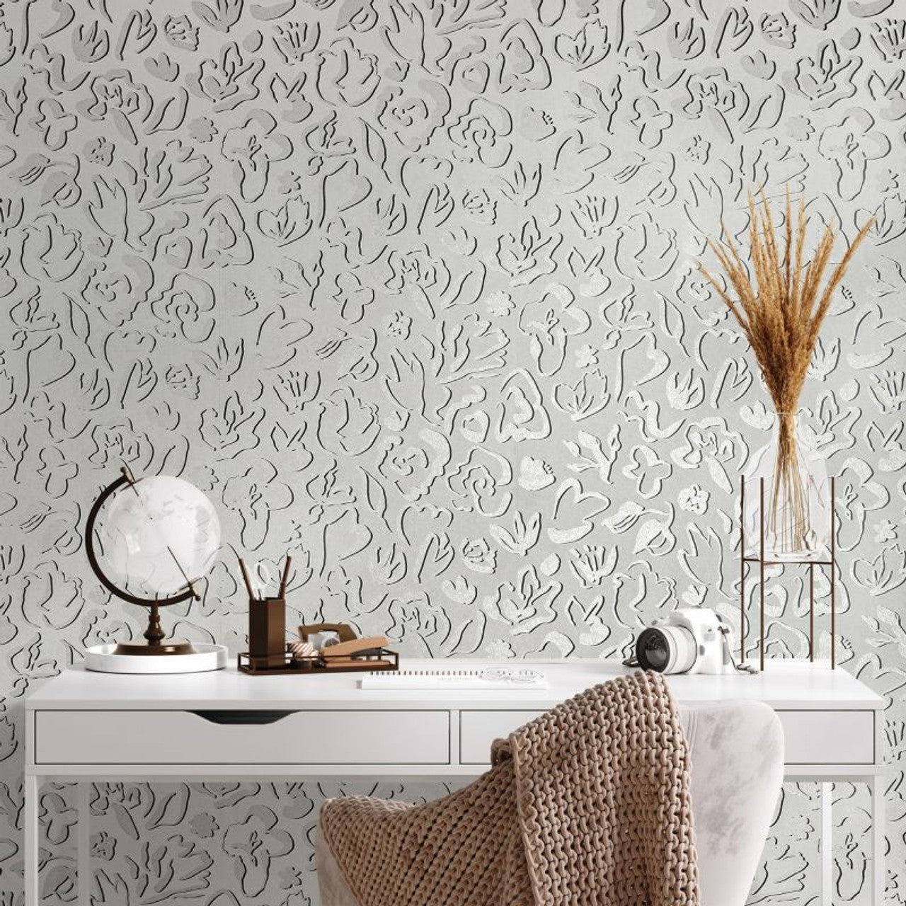 Fiore Salt Wallpaper - Allspice - Hohenberger - 65332 - Premier Wallcovering