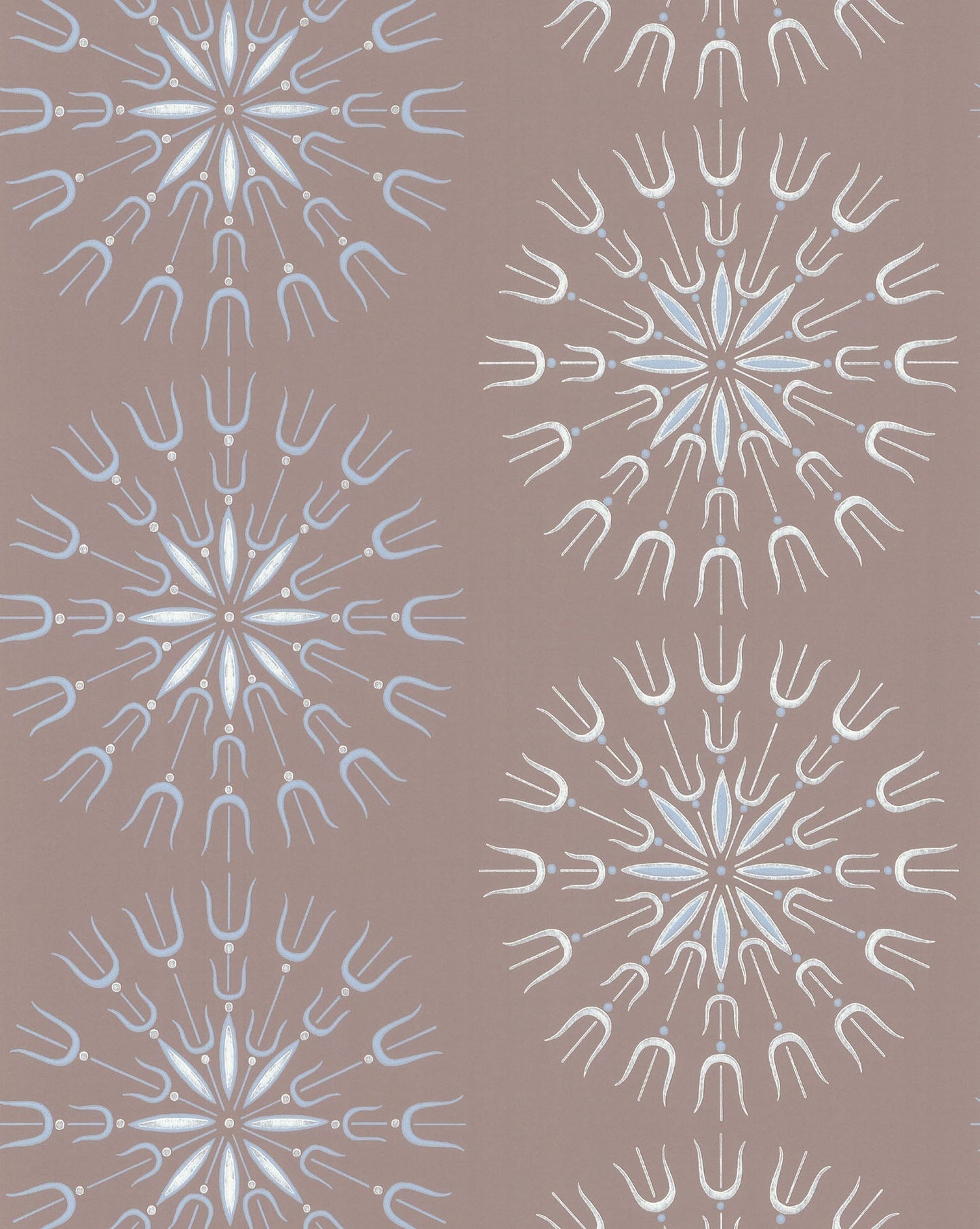 Fioretti Wallpaper - Powder Blue & Chalk on Taupe - 69/1101 - Cole & Son - Premier Wallcovering