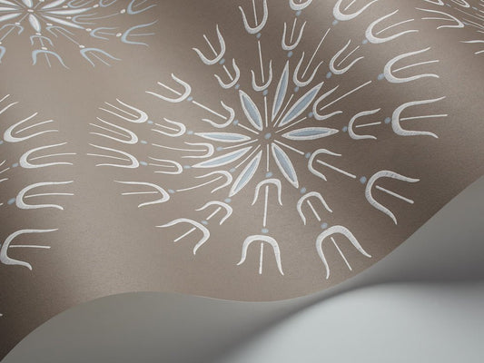 Fioretti Wallpaper - Powder Blue & Chalk on Taupe - 69/1101 - Cole & Son - Premier Wallcovering