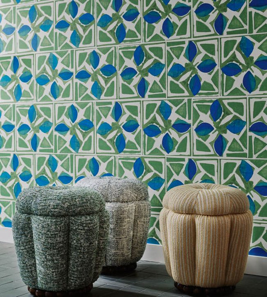 Fiori Wallpaper - Cobalt - Christopher Farr Cloth - CF1168 - 01 - Premier Wallcovering