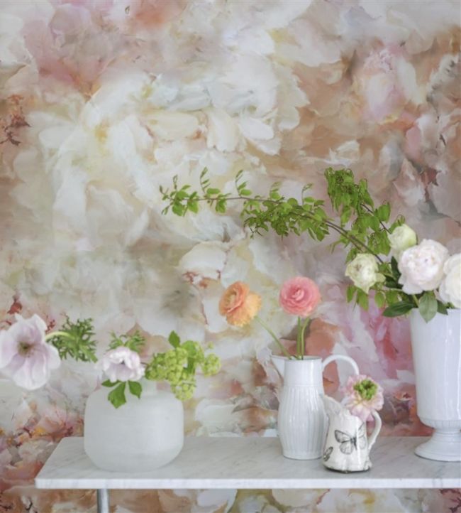 Fleur De Nuit Wallpaper - Pale Coral - PDG1106/01 - Designers Guild - Premier Wallcovering