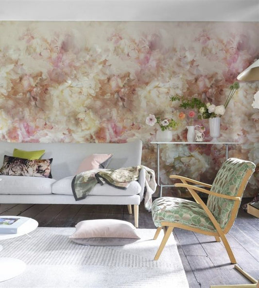 Fleur De Nuit Wallpaper - Pale Coral - PDG1106/01 - Designers Guild - Premier Wallcovering