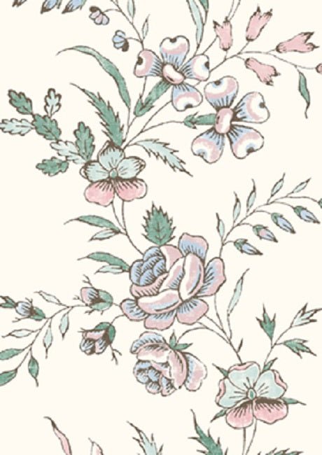 Fleurie Wallpaper - Peppermint Rose - Lewis & Wood - Premier Wallcovering
