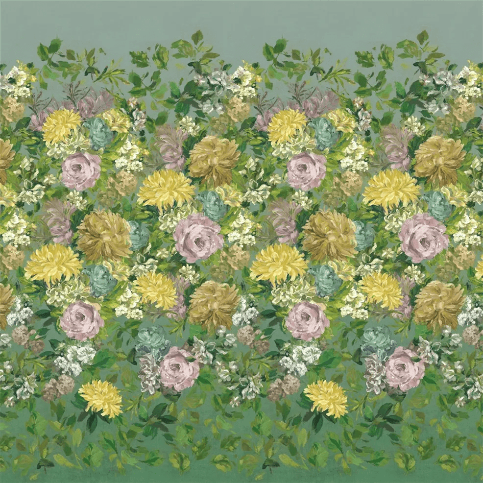 Fleurs D Artistes Wallpaper - Vintage Green - PDG1170/01 - Designers Guild - Premier Wallcovering