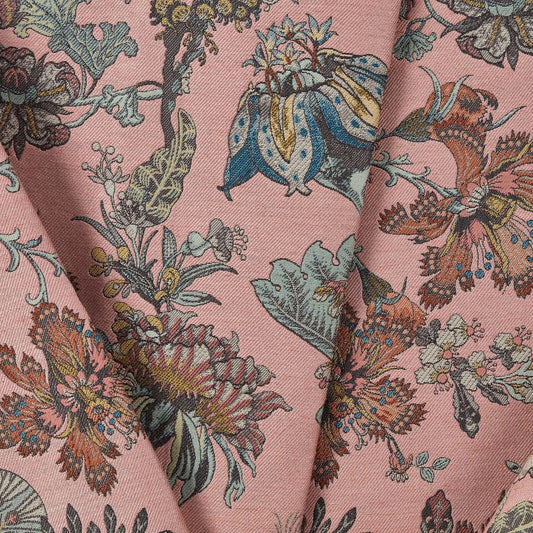 Flora Fantasia Jacquard Fabric - Bisque - House of Hackney - 1-FA-FLF-JQ-PNK-XXX-XXX - Premier Wallcovering