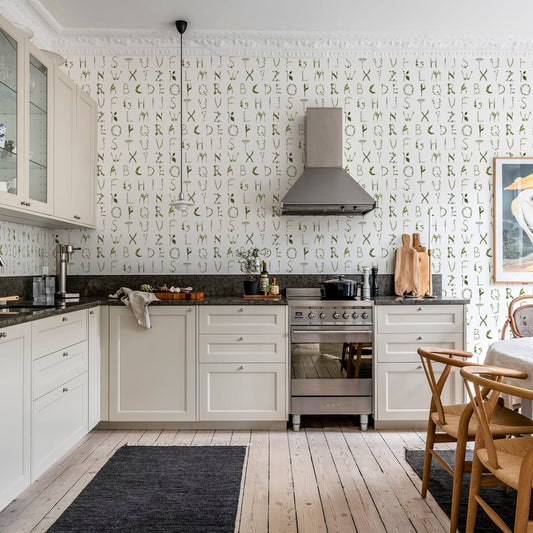 Floral Alphabet Mini Wallpaper - English - Rebel Walls - R18532 - Premier Wallcovering