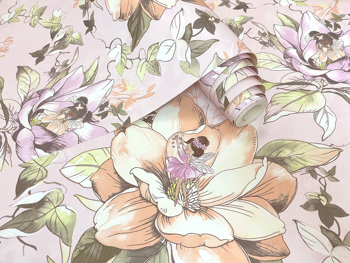 Floral Fairies Wallpaper - Pink - Holden Décor - 13211 - Premier Wallcovering
