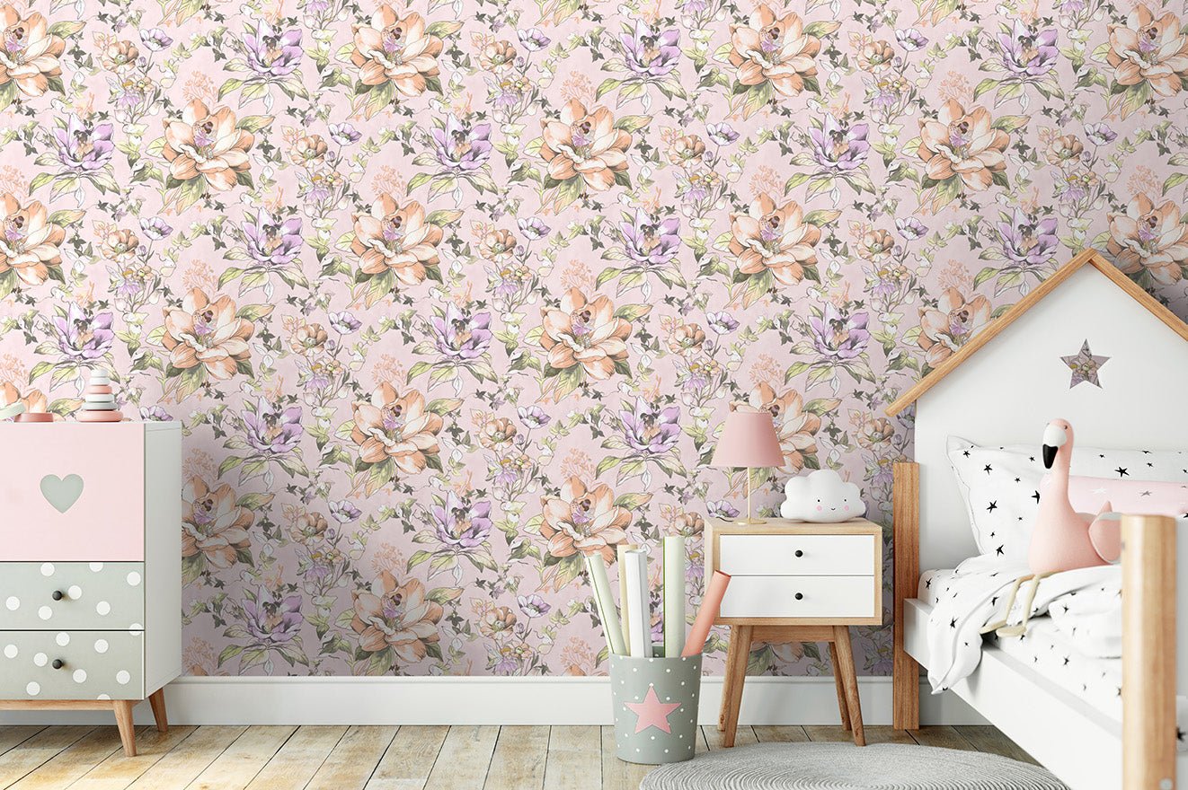 Floral Fairies Wallpaper - Pink - Holden Décor - 13211 - Premier Wallcovering
