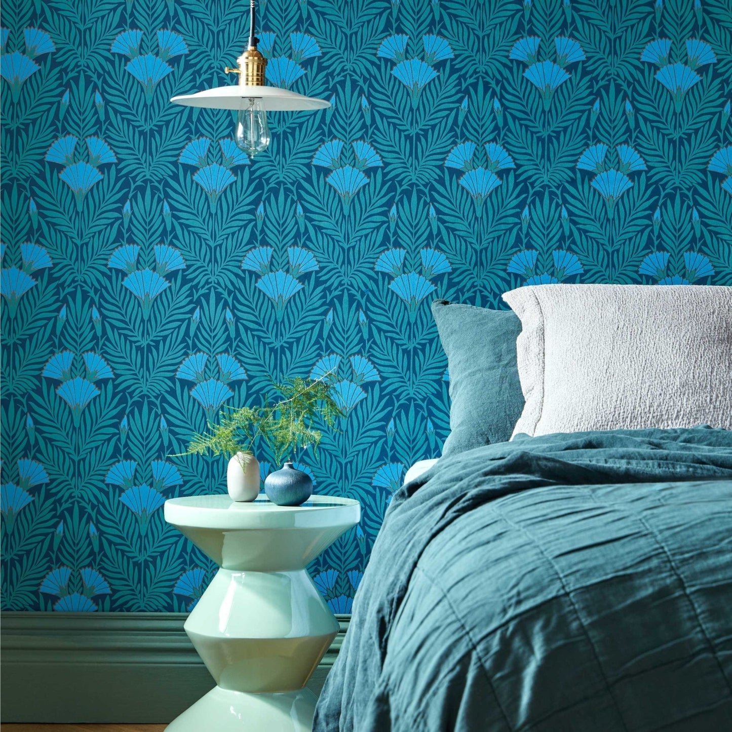 Floral Fanfare Wallpaper - Cornflower - 1838 wallcoverings - 2311 - 171 - 04 - Premier Wallcovering