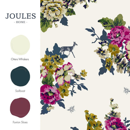 Floral Wallpaper - Cream - Joules - 118552 - Premier Wallcovering