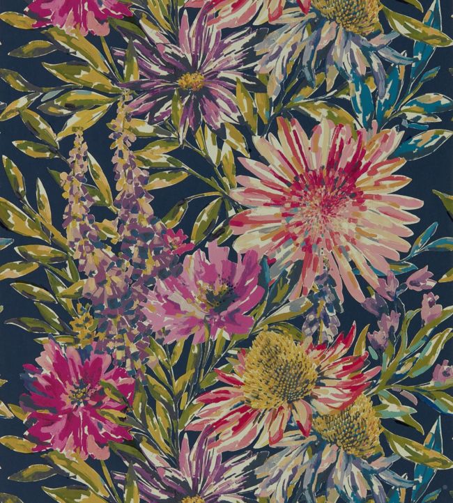 Floreale Wallpaper - Heather/Navy - HSTO111498 - Harlequin - Premier Wallcovering