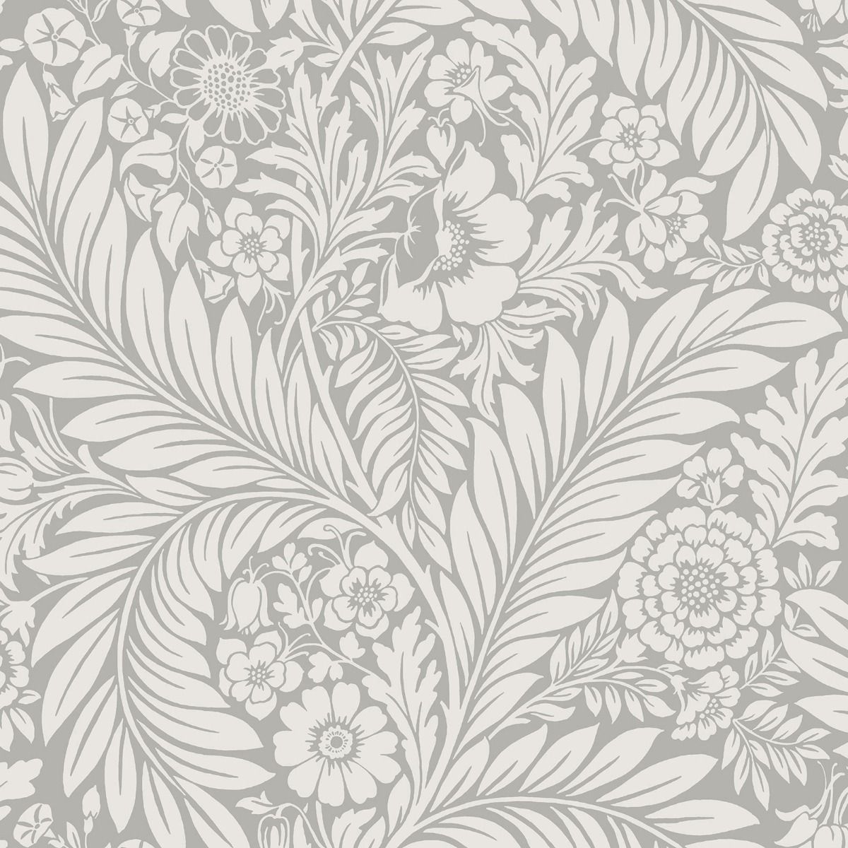 Florence Leaf Wallpaper - Grey - Belgravia - 723 - Premier Wallcovering